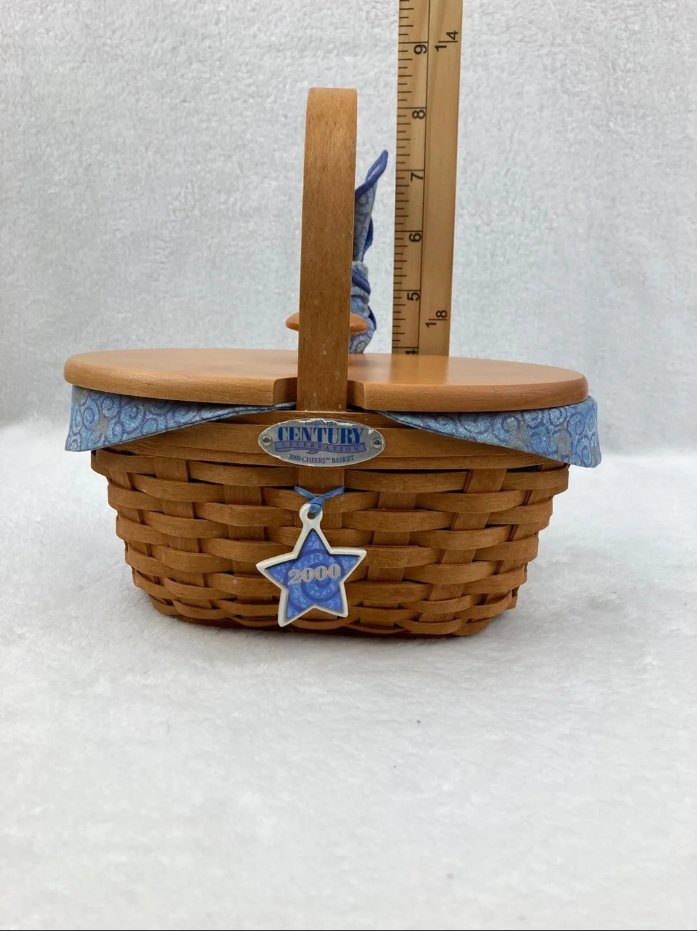 VTG Longaberger Century Celebration 2000 Cheers Basket with Lid 8”